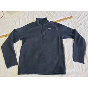 Patagonia Better Sweater Mens Small Blue Fleece Knit Face 1/4 Zip Hiking Pocket